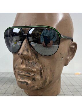 Vintage I Ski Aviator Alpine Sunglasses Green Accents & Mirrored Lenses Retro